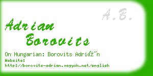 adrian borovits business card